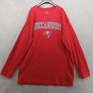 Tampa Bay Buccaneers Shirt Mens 2XL Tall Red Logo NFL Waffle Knit Weave Fanatics